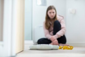 Woman struggling with an eating disorder